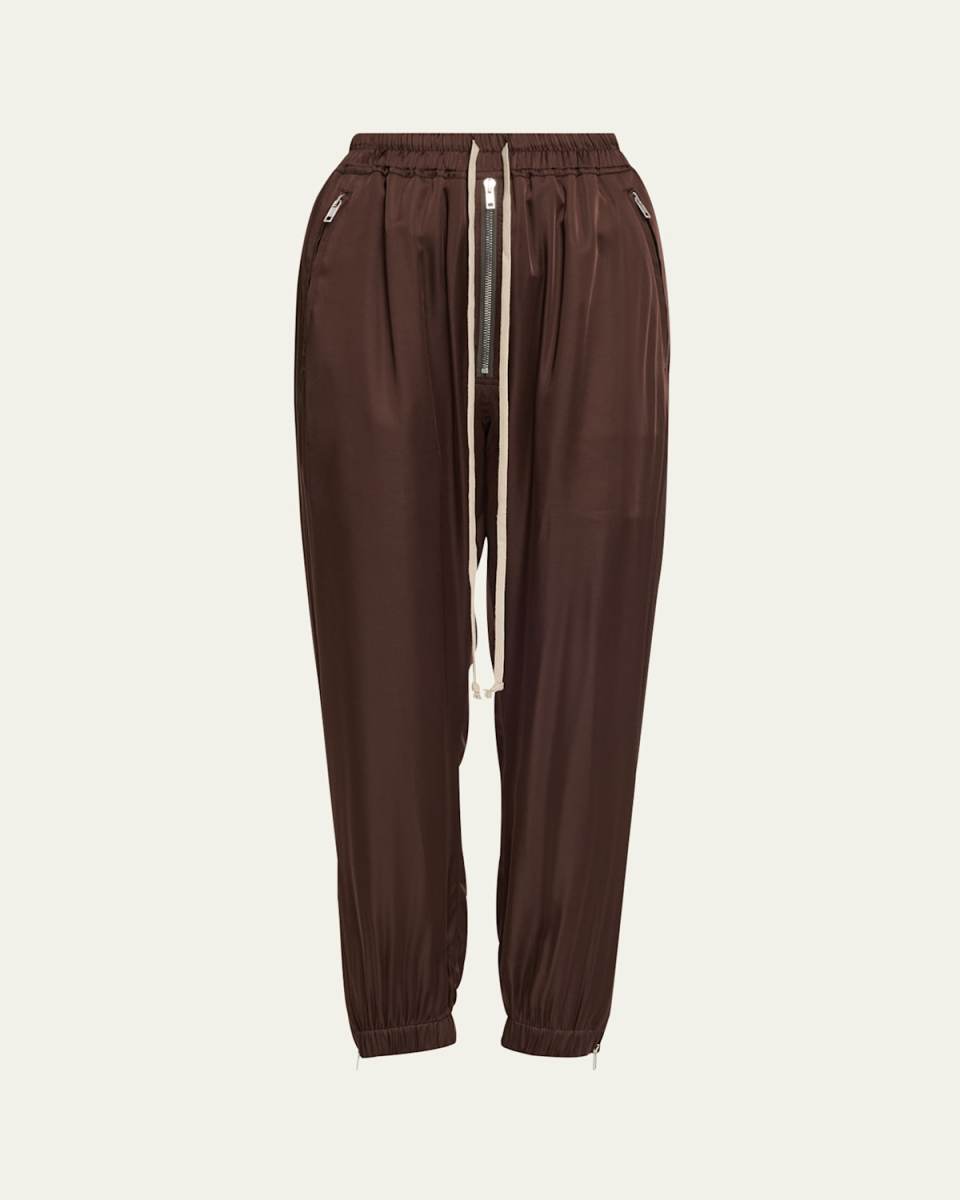 Track Drawstring Zip-Cuff Pants
